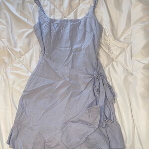 Blue wrap dress